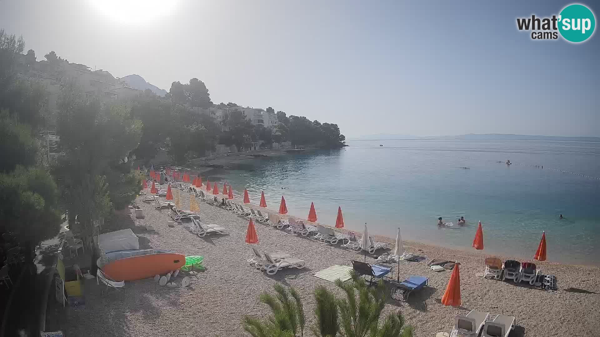 Webcam Plage Lučica Brela – Vue en direct sur la côte adriatique
