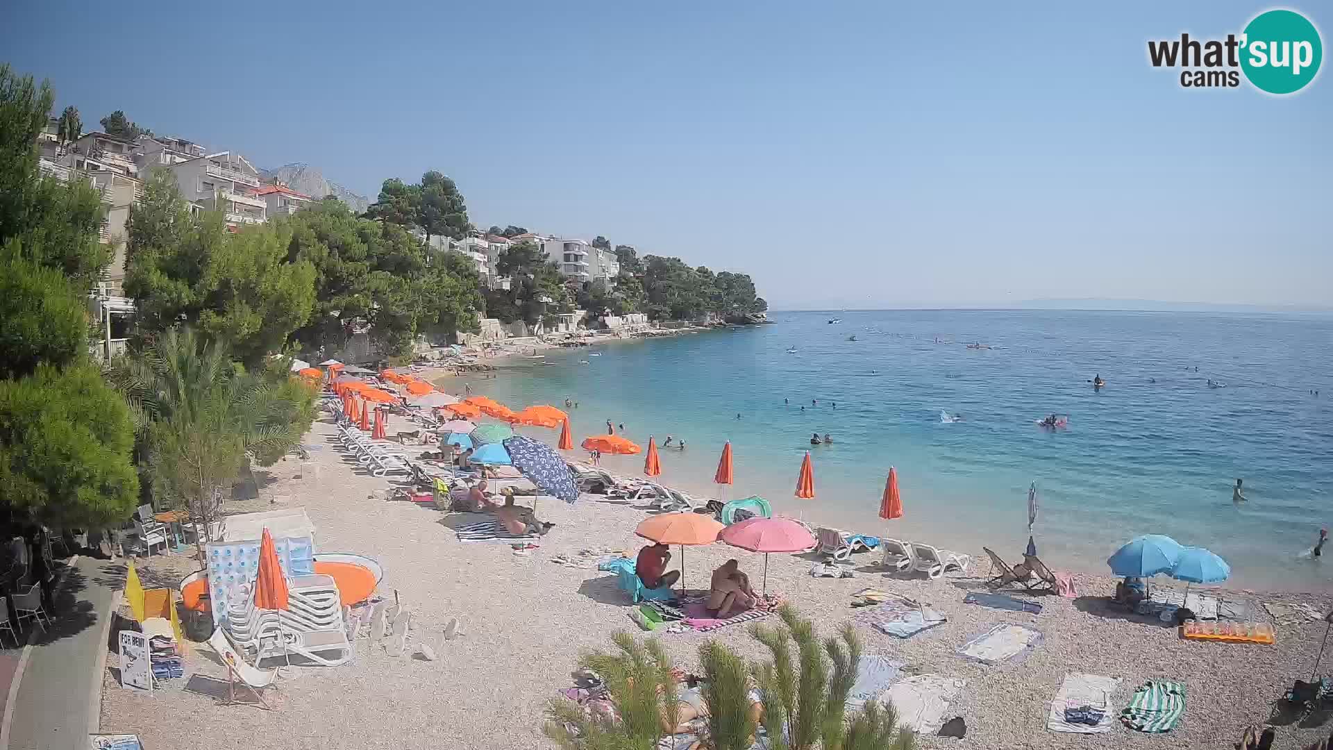 Webcam Spiaggia Lučica Brela – Vista live sulla costa adriatica