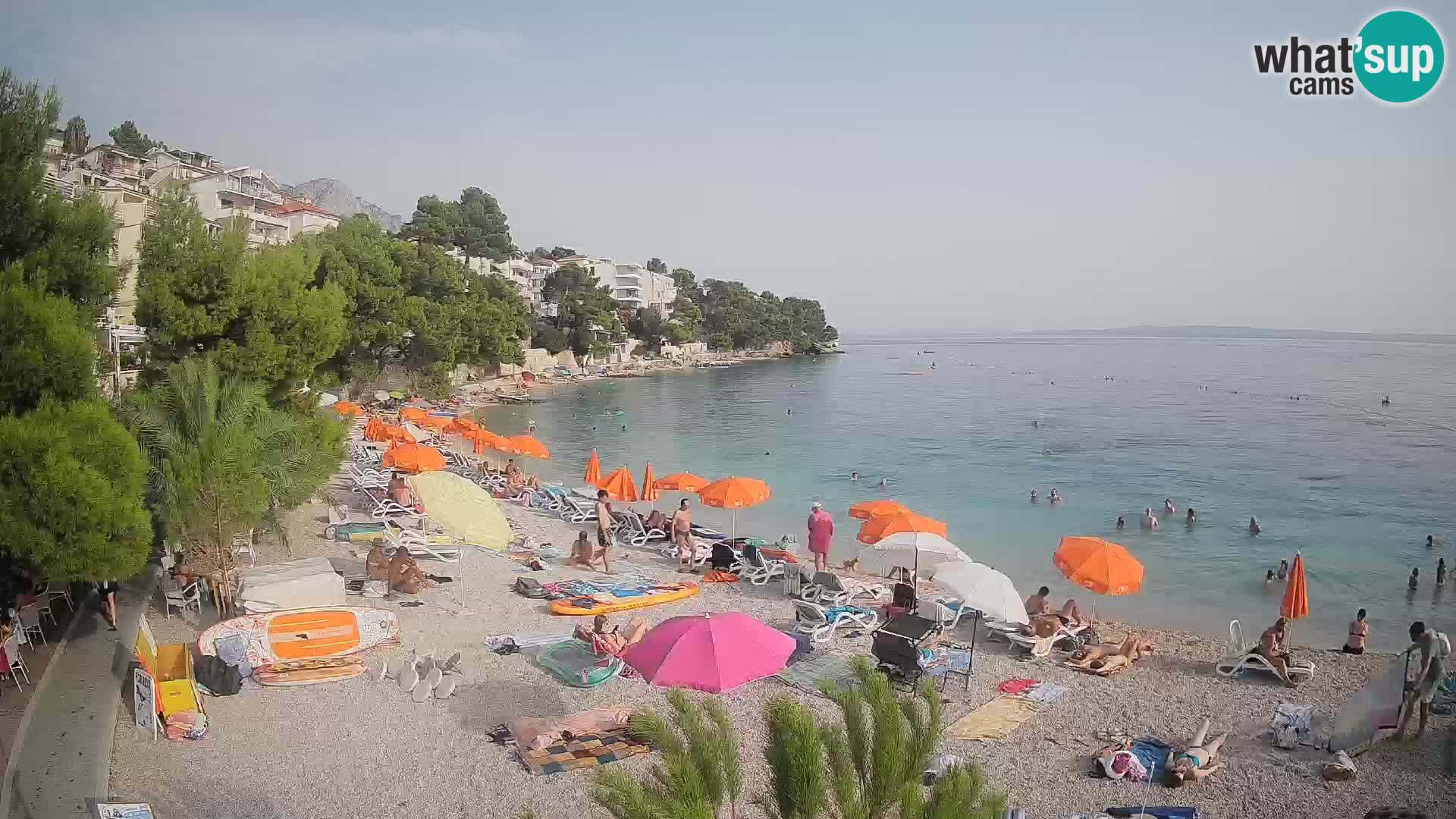 Webcam Lučica Strand Beach Brela – Liveblick von der Adriaküste