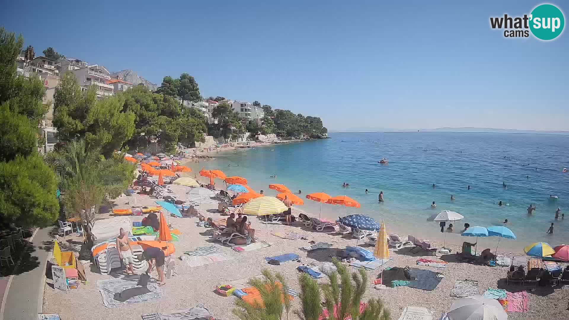 Webcam Plage Lučica Brela – Vue en direct sur la côte adriatique
