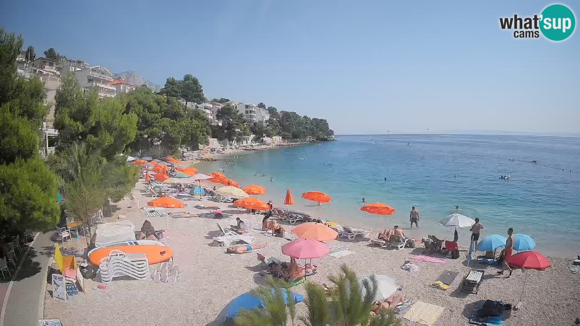 Webcam Spiaggia Lučica Brela – Vista live sulla costa adriatica