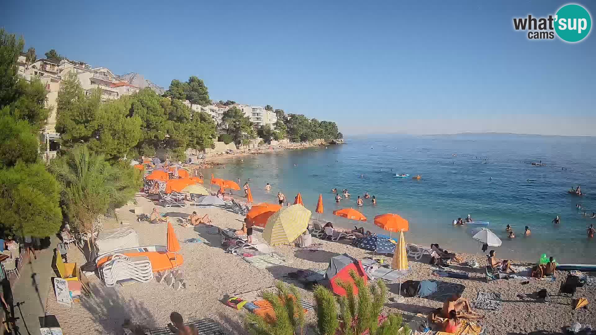 Webcam Plage Lučica Brela – Vue en direct sur la côte adriatique