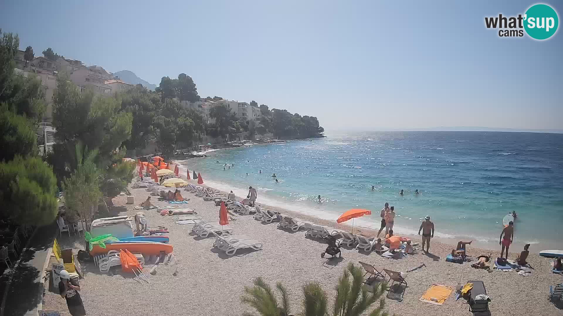 Web kamera Plaža Lučica Brela – Pogled uživo na jadransku obalu