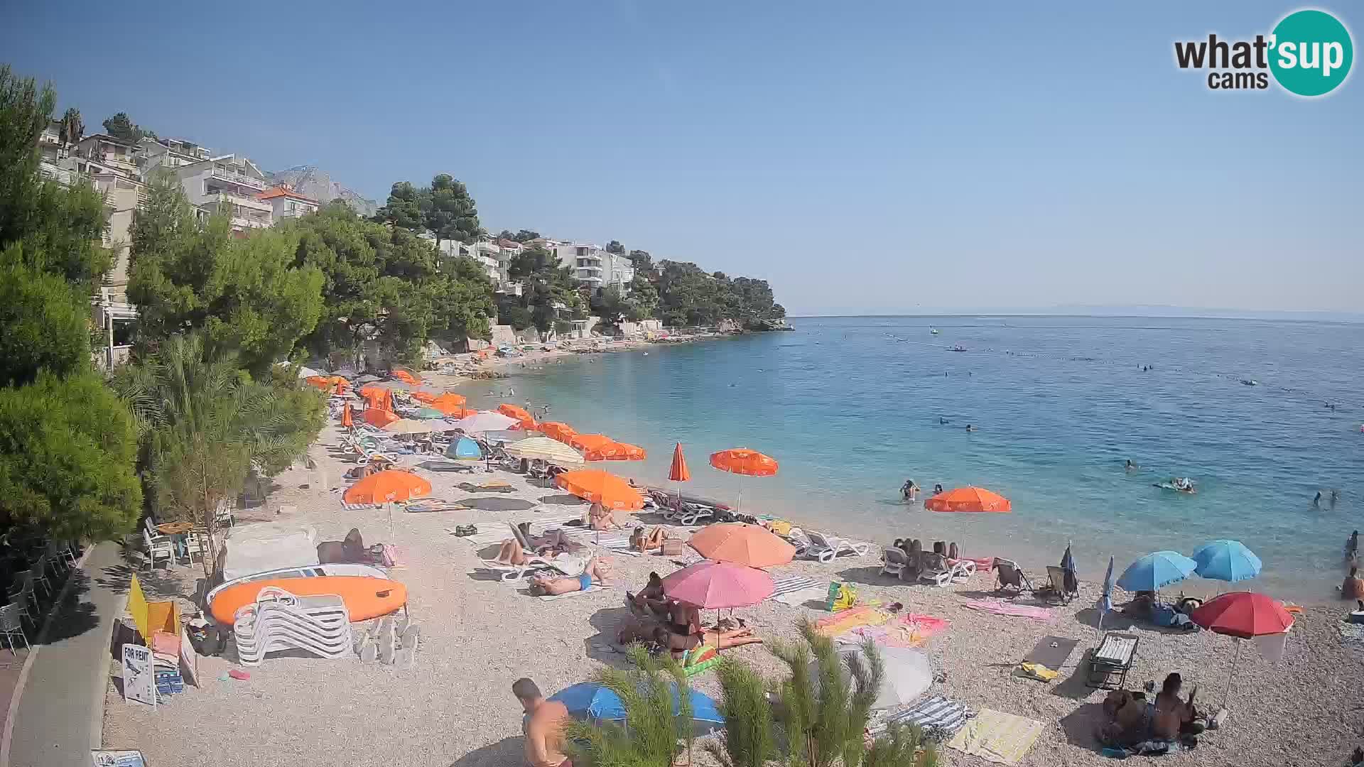 Webcam Spiaggia Lučica Brela – Vista live sulla costa adriatica
