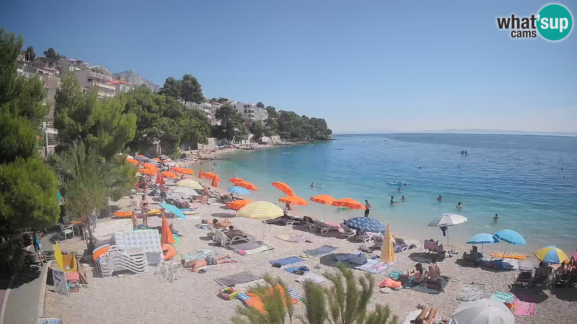 Webcam Spiaggia Lučica Brela – Vista live sulla costa adriatica