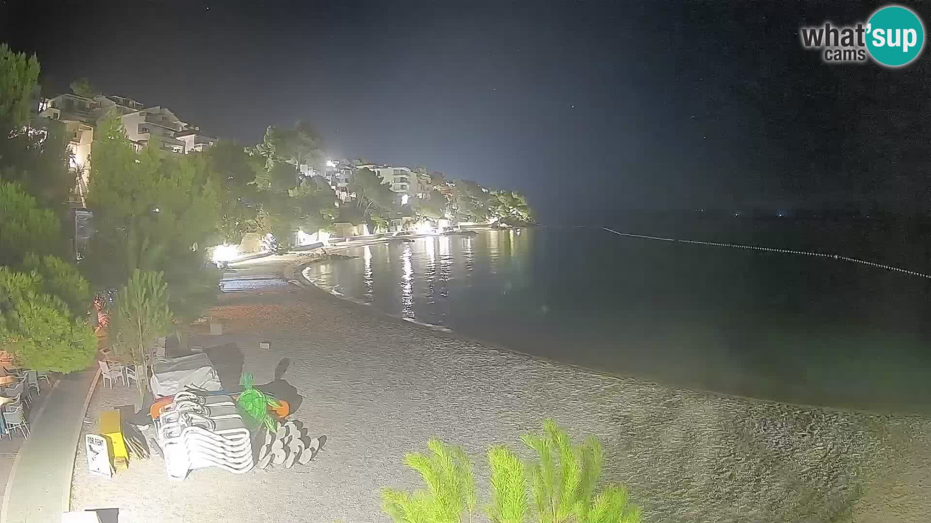 Web kamera Plaža Lučica Brela – Pogled uživo na jadransku obalu