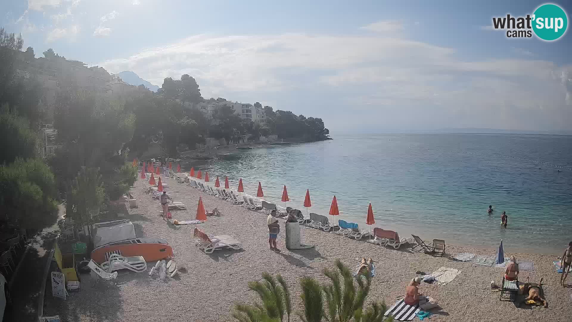 Web kamera Plaža Lučica Brela – Pogled uživo na jadransku obalu