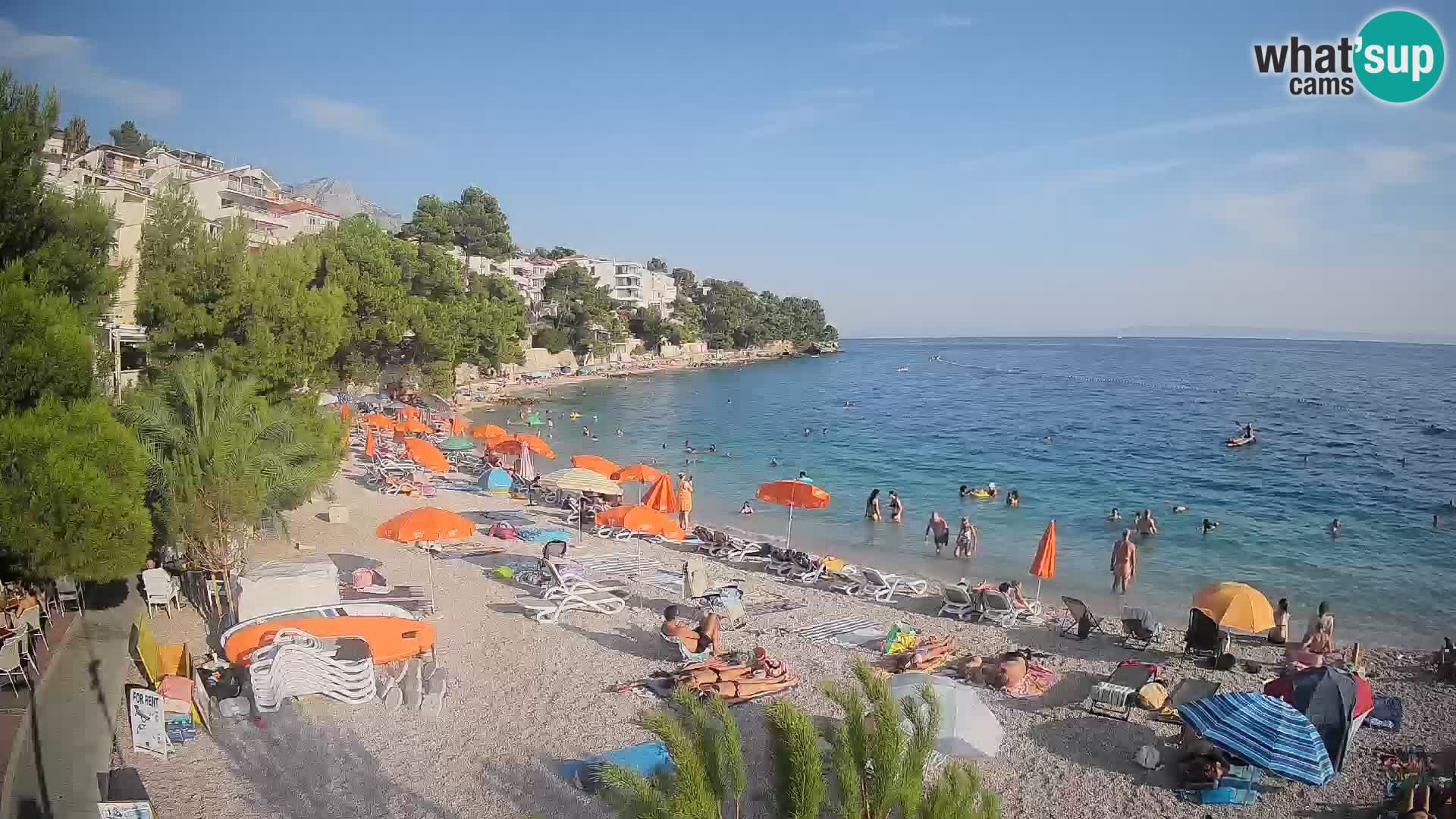 Webcam Lučica Strand Beach Brela – Liveblick von der Adriaküste