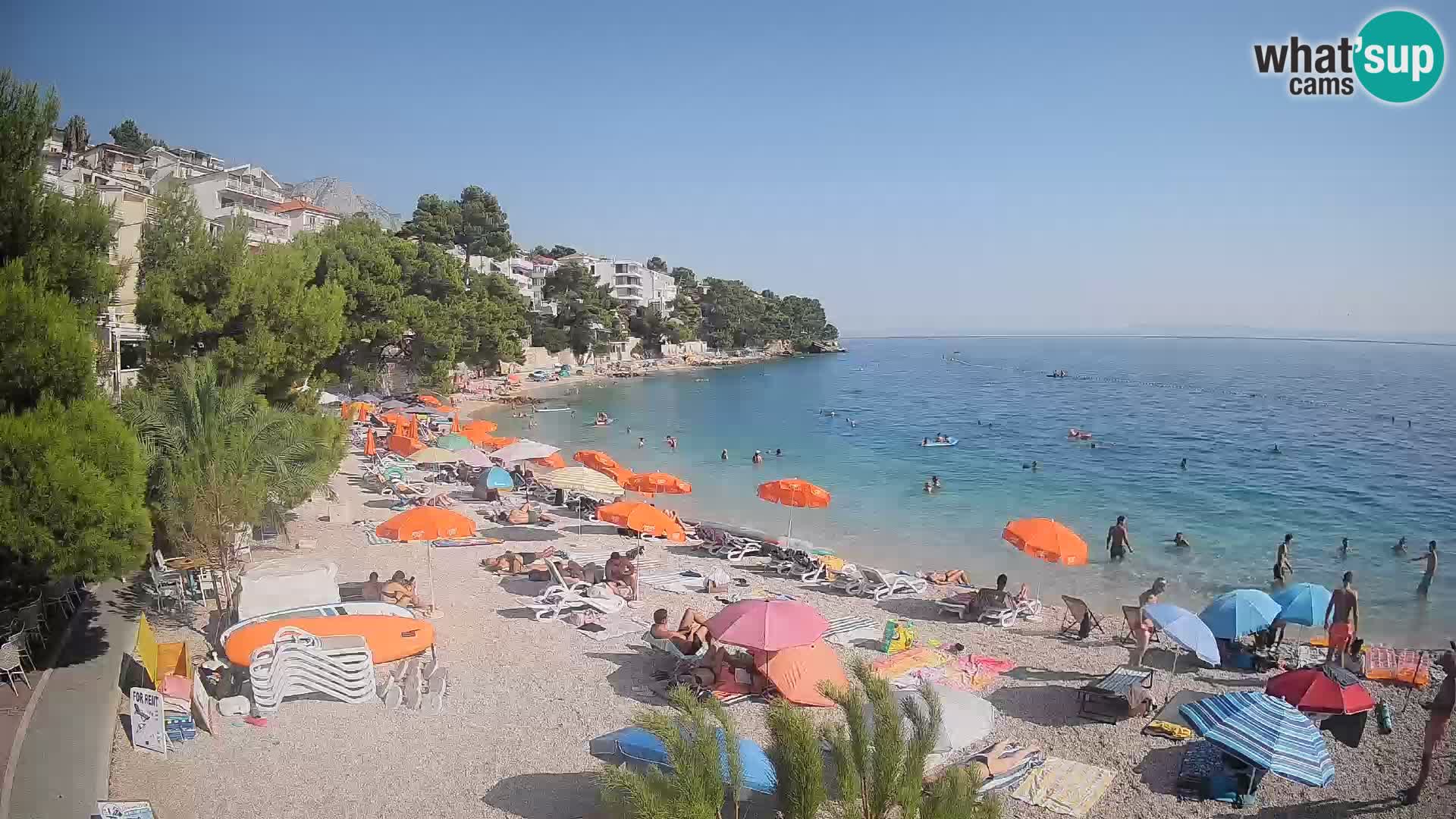 Webcam Lučica Strand Beach Brela – Liveblick von der Adriaküste
