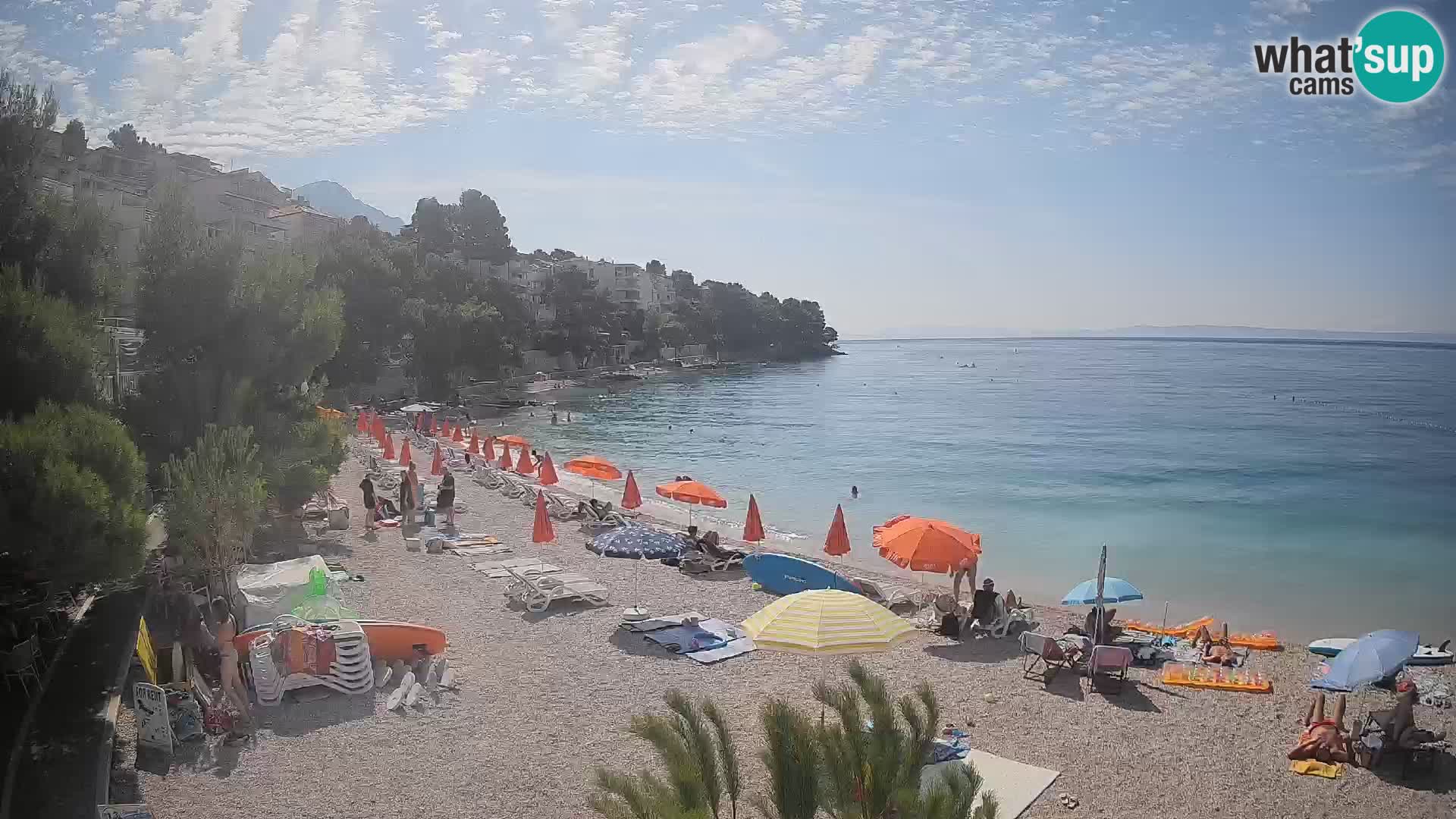 Webcam Lučica Strand Beach Brela – Liveblick von der Adriaküste