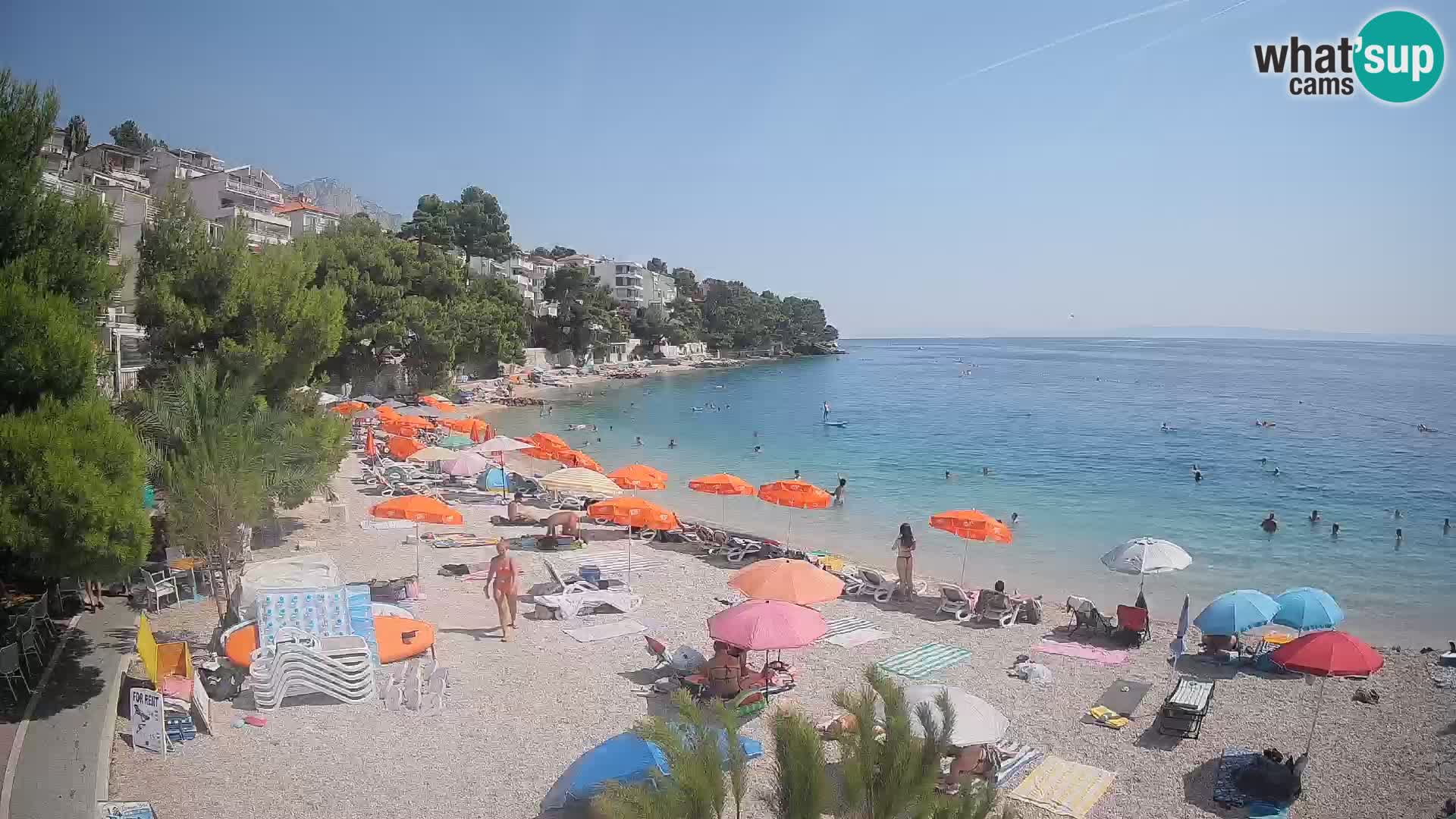 Webcam Lučica Strand Beach Brela – Liveblick von der Adriaküste