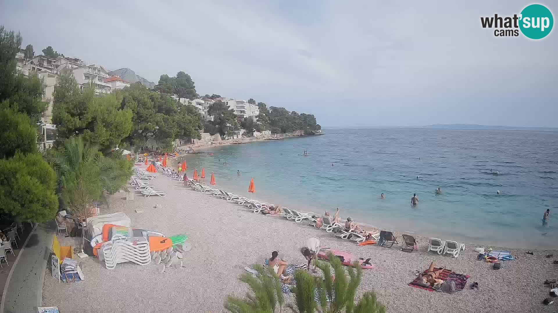 Webcam Plage Lučica Brela – Vue en direct sur la côte adriatique