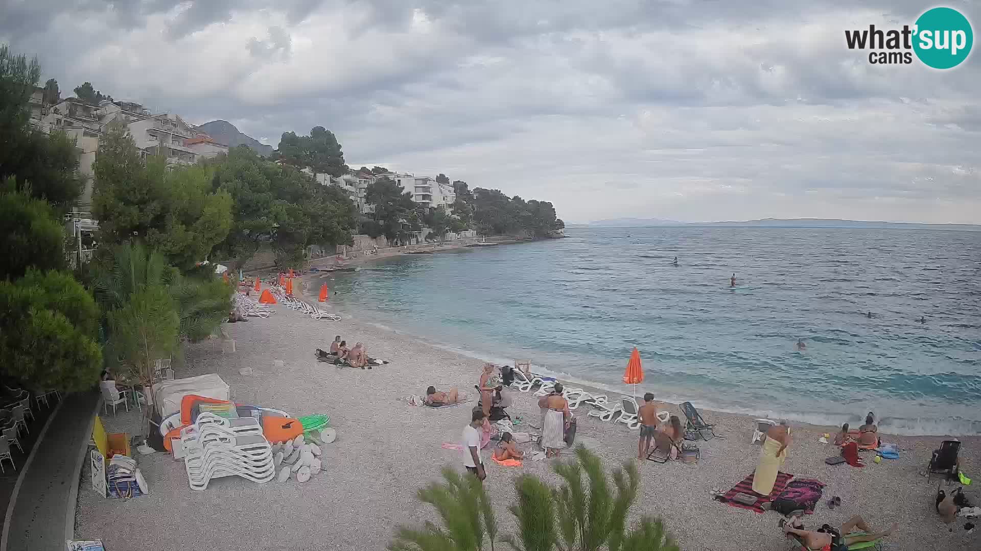 Webcam Plage Lučica Brela – Vue en direct sur la côte adriatique