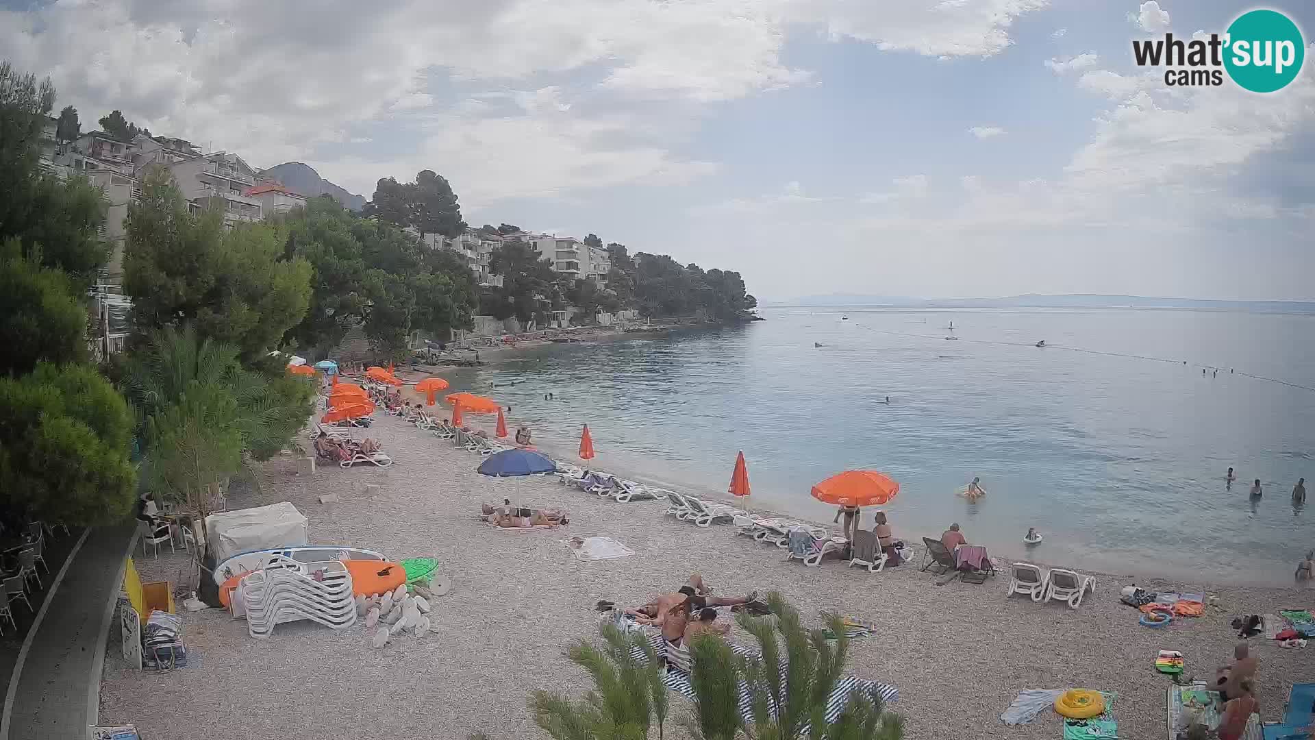 Spletna kamera Plaža Lučica Brela – Pogled v živo na Jadransko obalo
