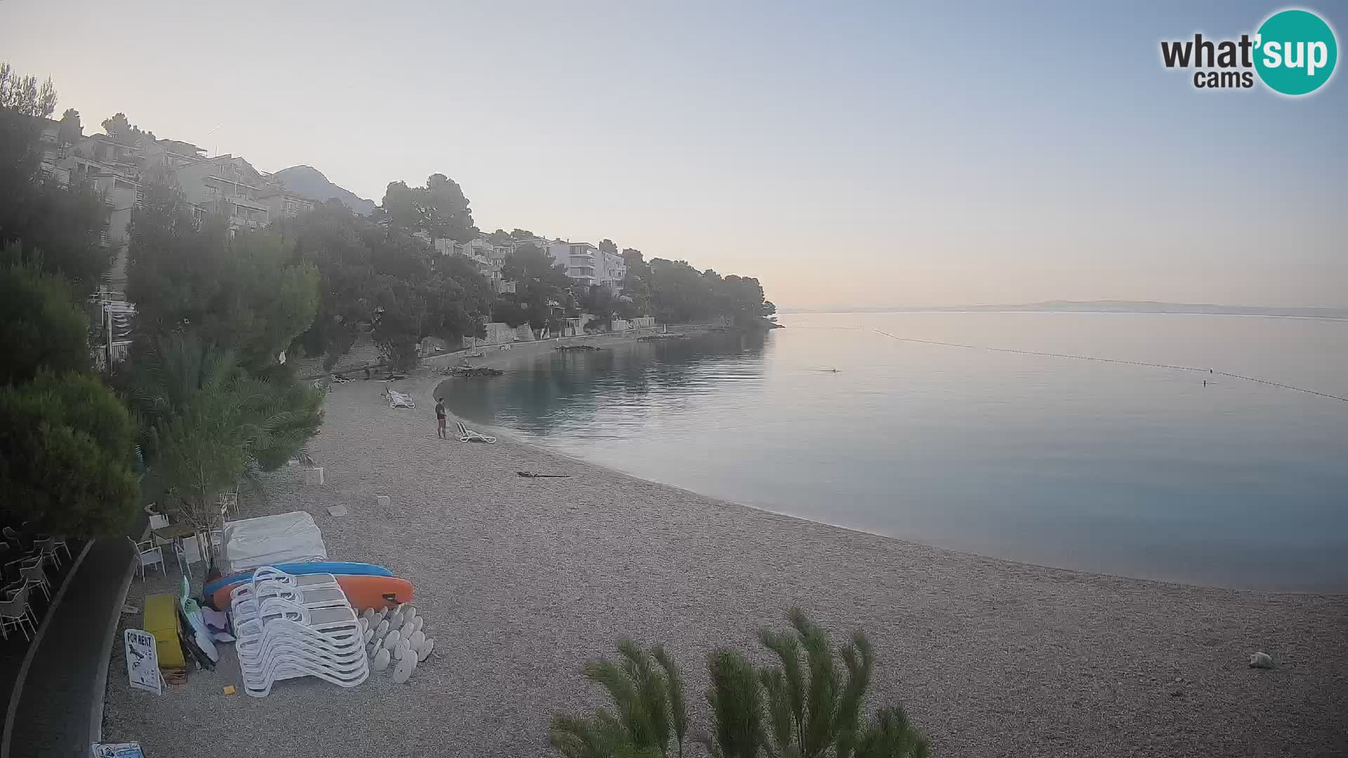 Webcam Lučica Strand Beach Brela – Liveblick von der Adriaküste