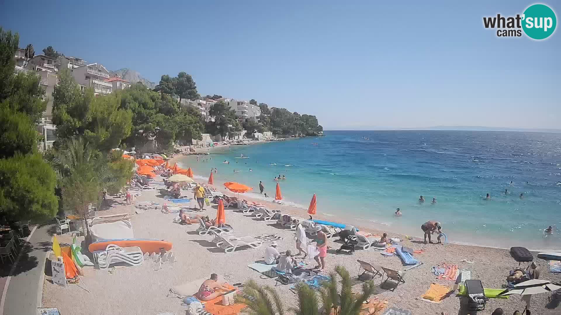 Spletna kamera Plaža Lučica Brela – Pogled v živo na Jadransko obalo