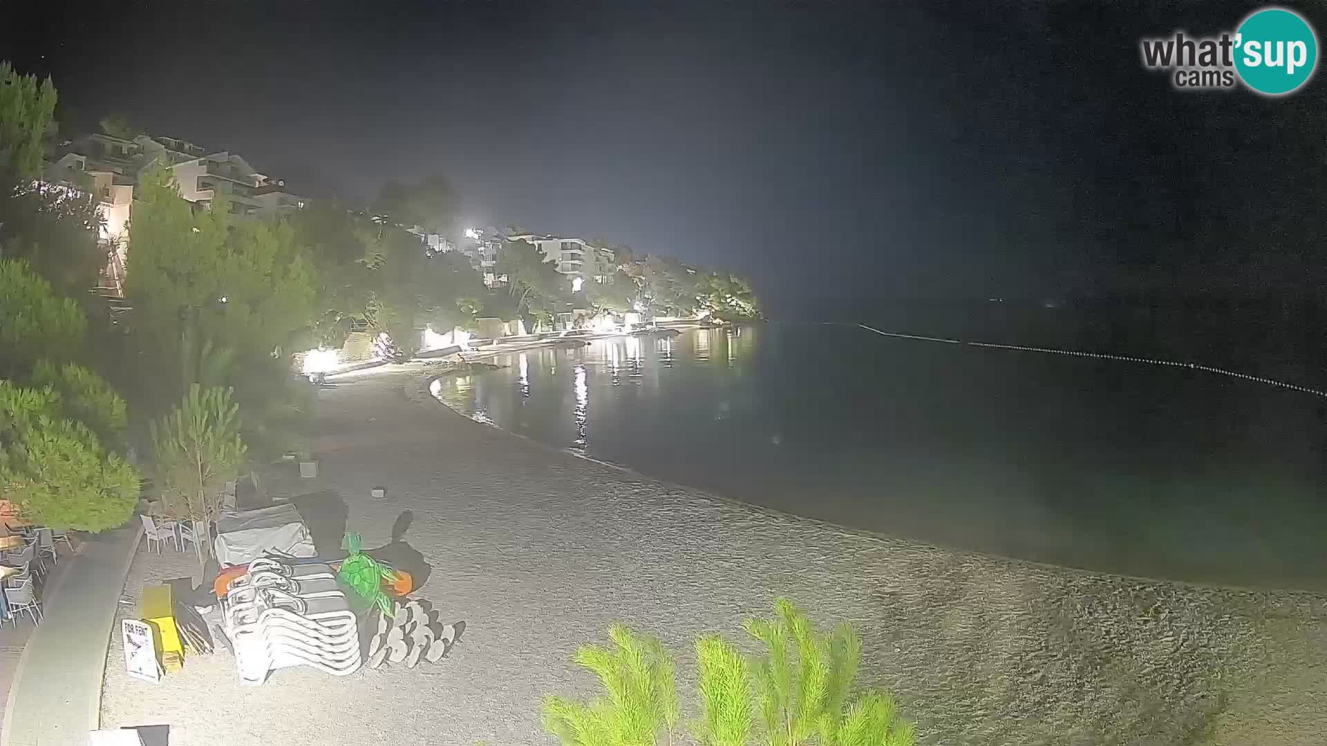 Webcam Lučica Strand Beach Brela – Liveblick von der Adriaküste