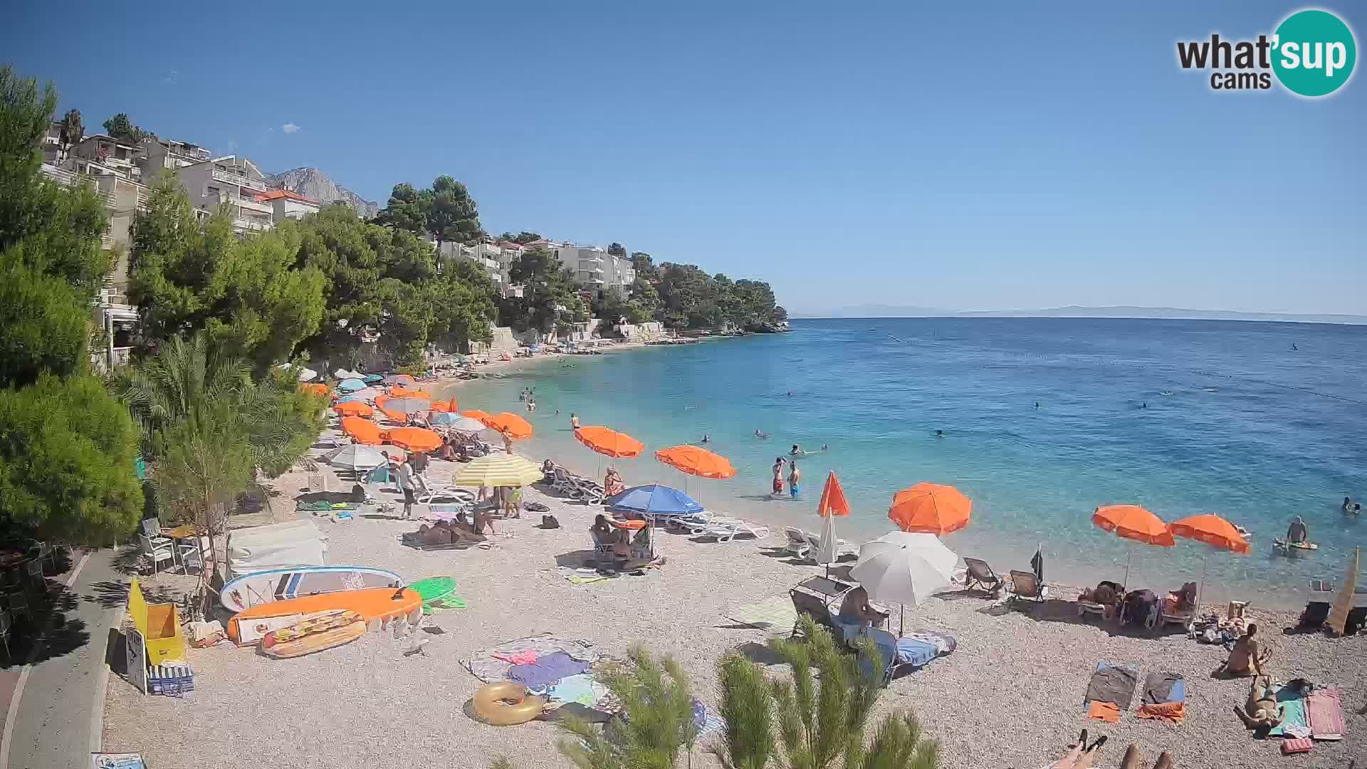 Webcam Plage Lučica Brela – Vue en direct sur la côte adriatique