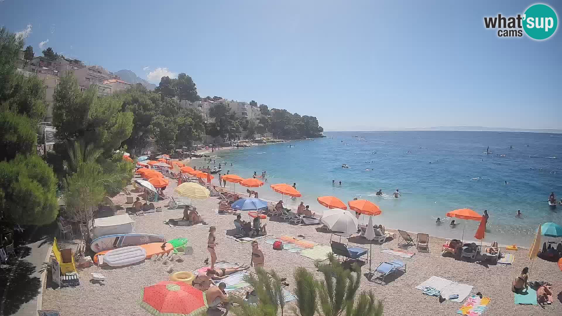 Webcam Spiaggia Lučica Brela – Vista live sulla costa adriatica