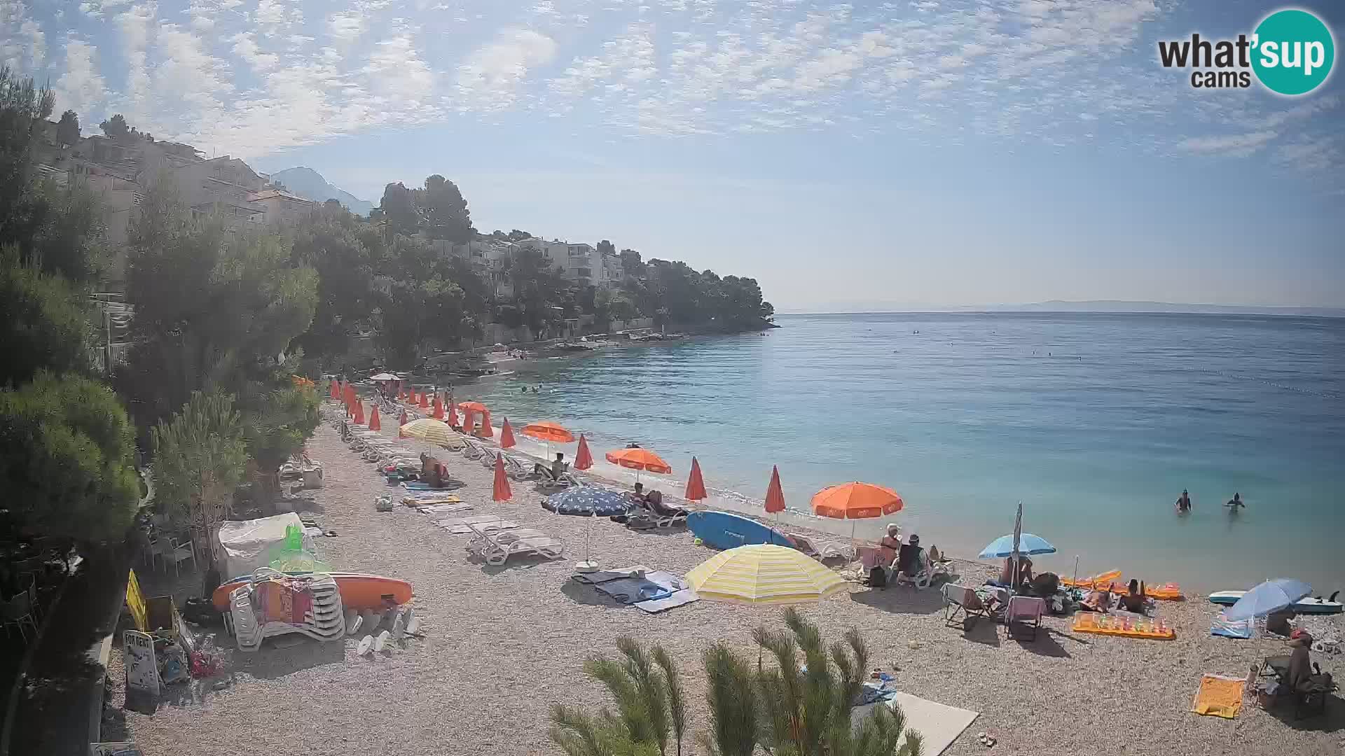Web kamera Plaža Lučica Brela – Pogled uživo na jadransku obalu