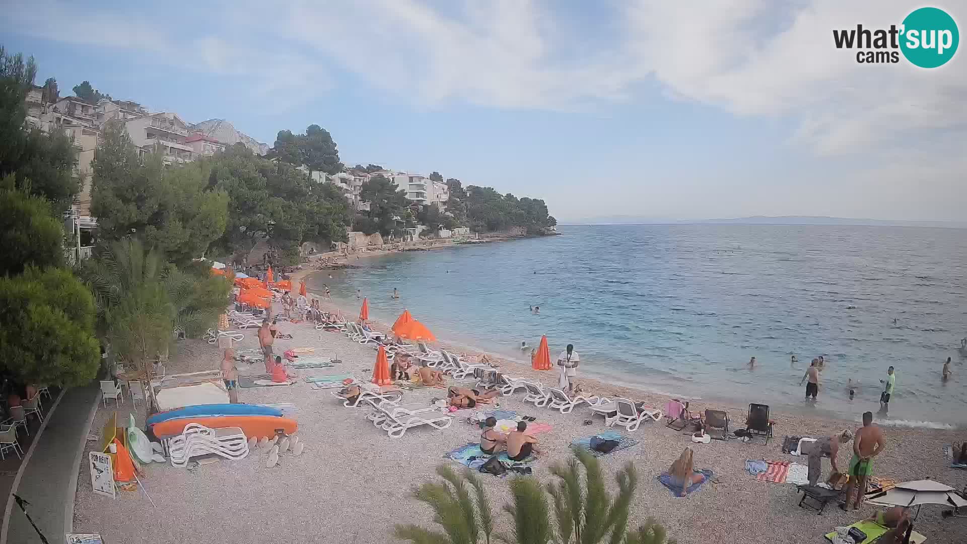Webcam Plage Lučica Brela – Vue en direct sur la côte adriatique