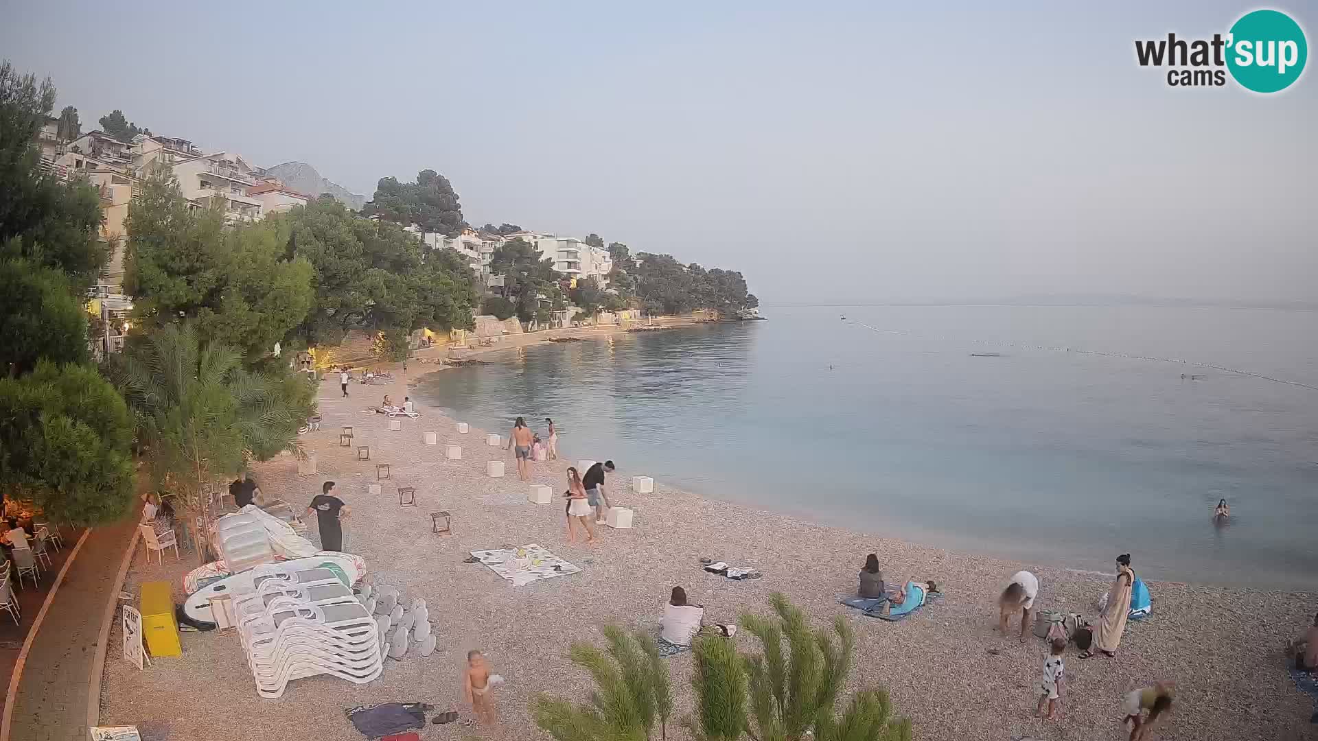 Webcam Lučica Strand Beach Brela – Liveblick von der Adriaküste