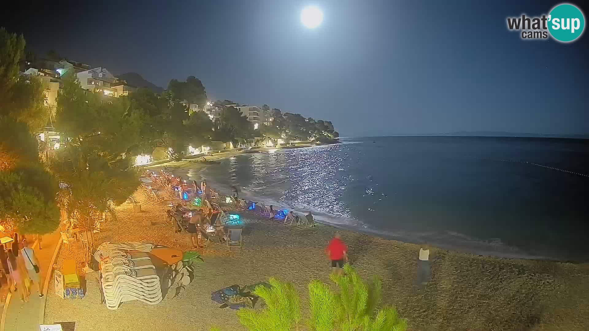 Webcam Lučica Strand Beach Brela – Liveblick von der Adriaküste