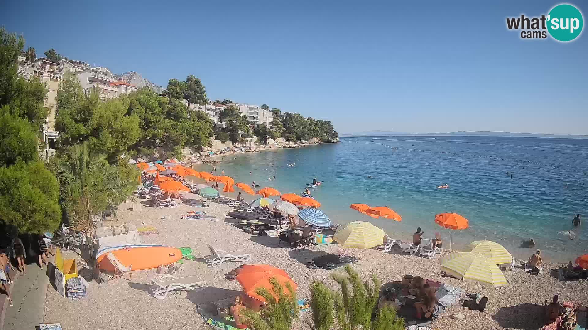 Webcam Spiaggia Lučica Brela – Vista live sulla costa adriatica