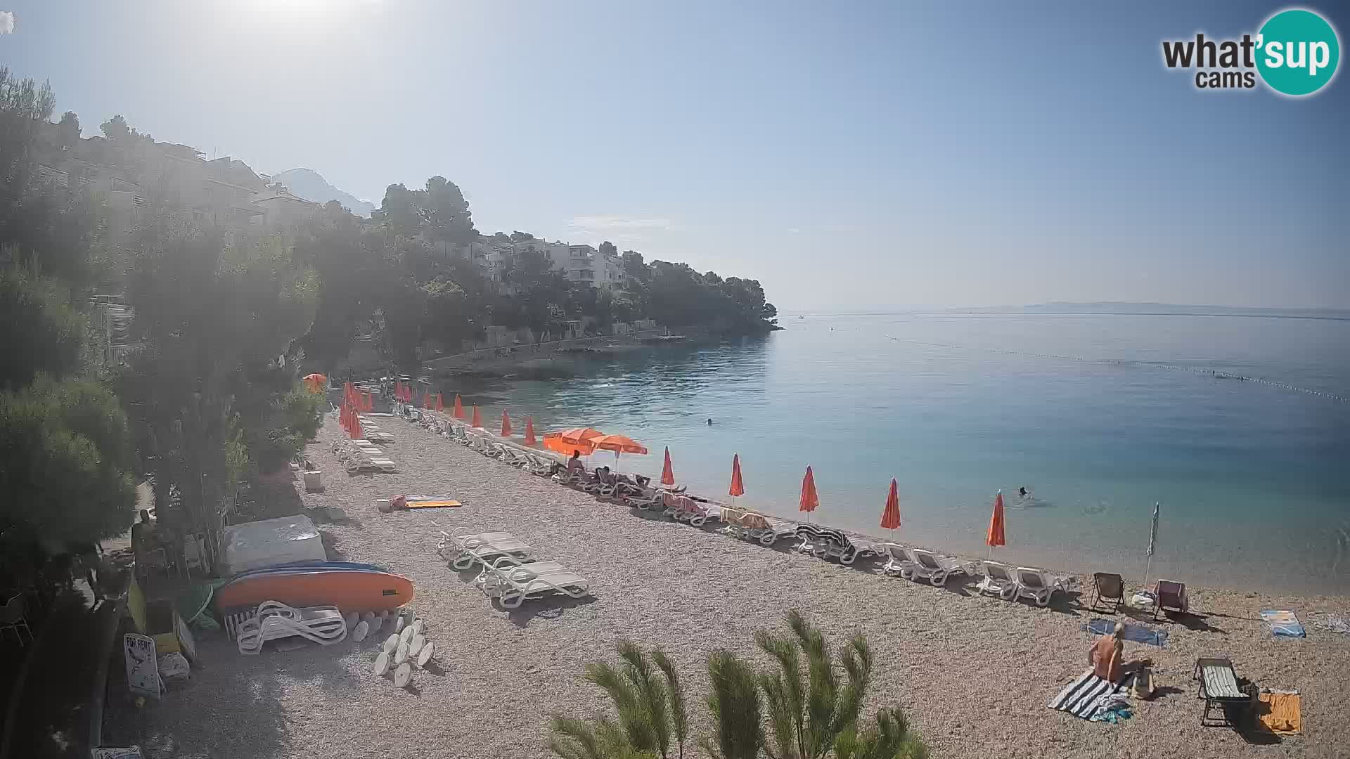 Webcam Plage Lučica Brela – Vue en direct sur la côte adriatique