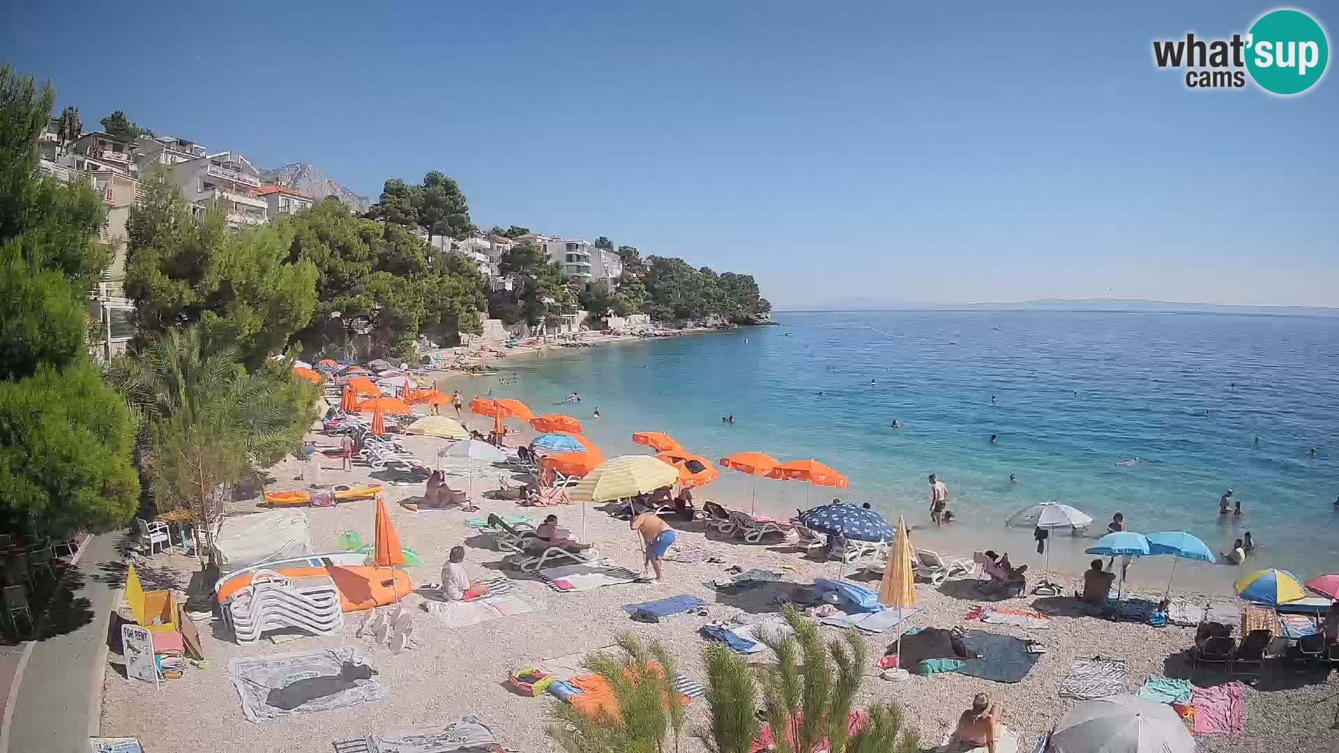 Webcam Plage Lučica Brela – Vue en direct sur la côte adriatique