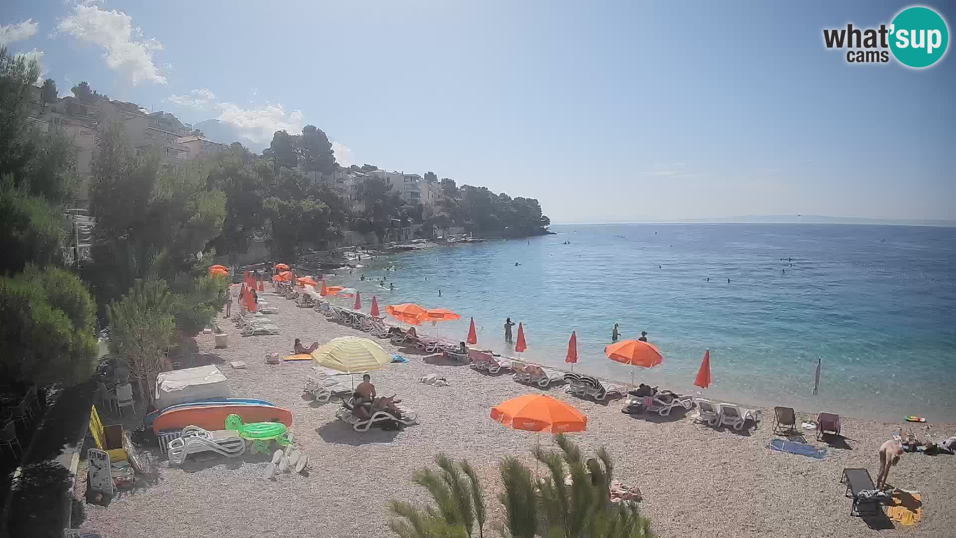 Webcam Spiaggia Lučica Brela – Vista live sulla costa adriatica