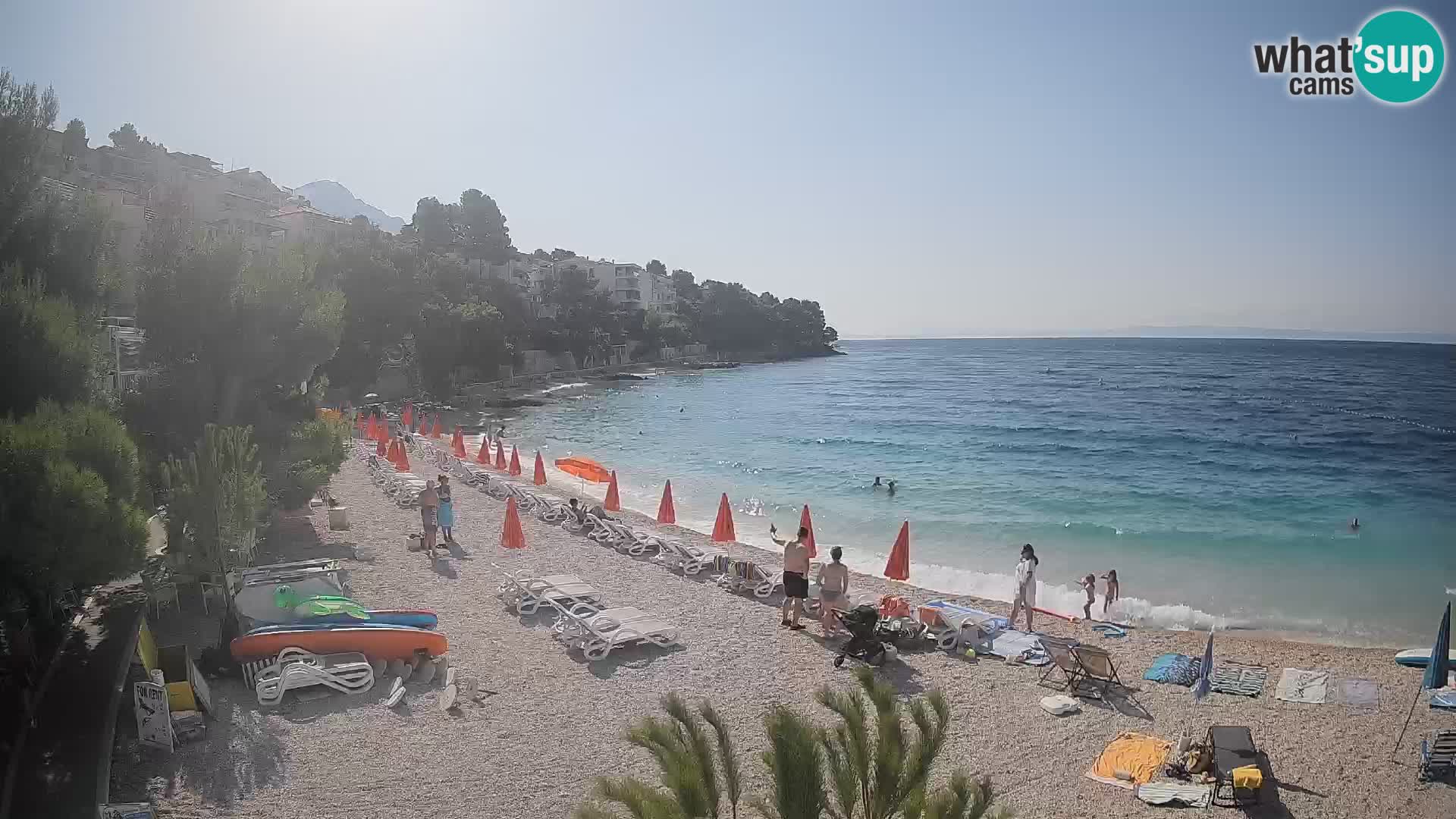 Webcam Lučica Strand Beach Brela – Liveblick von der Adriaküste