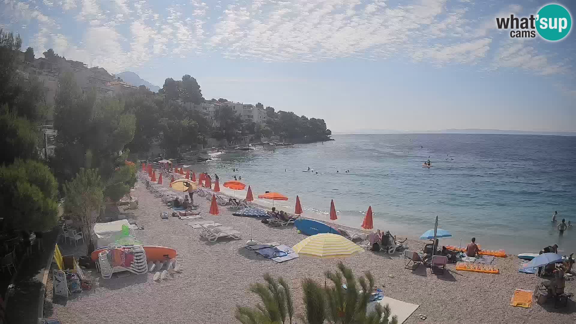 Webcam Spiaggia Lučica Brela – Vista live sulla costa adriatica