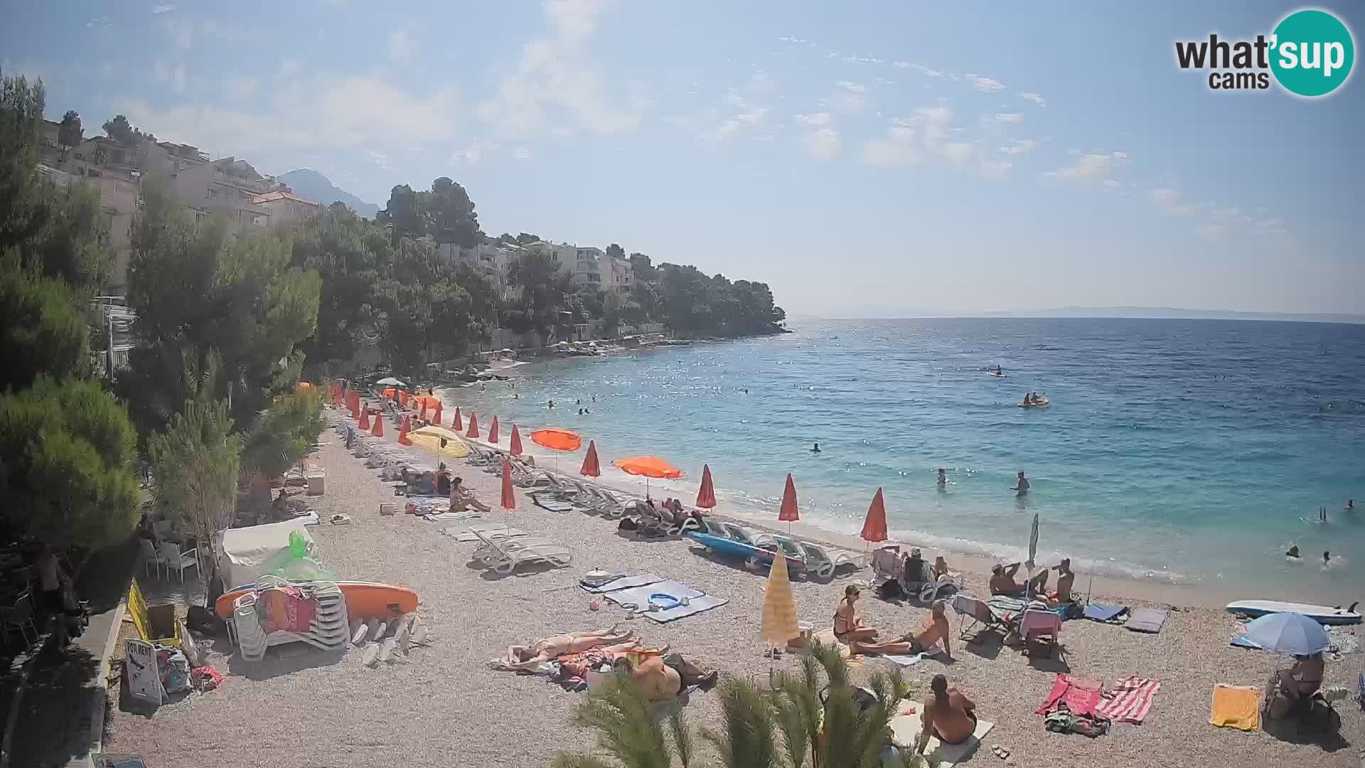 Webcam Lučica Strand Beach Brela – Liveblick von der Adriaküste