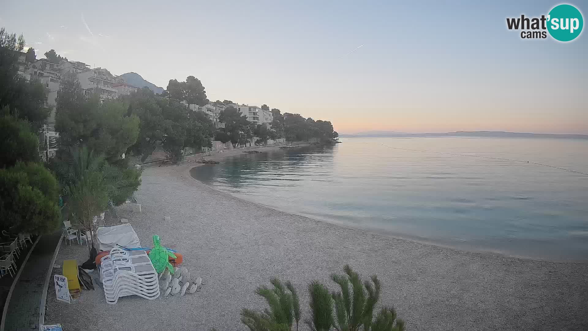 Webcam Lučica Strand Beach Brela – Liveblick von der Adriaküste