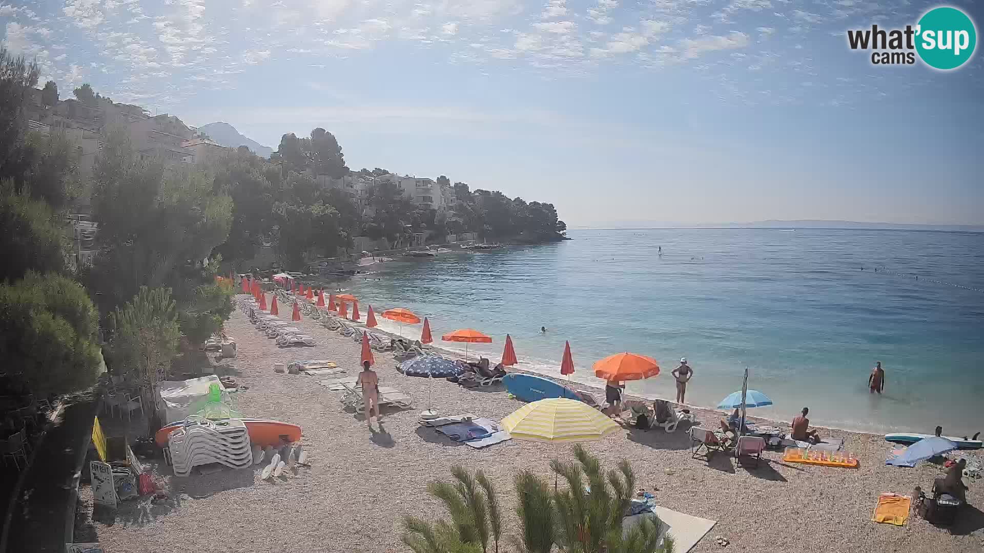 Webcam Plage Lučica Brela – Vue en direct sur la côte adriatique