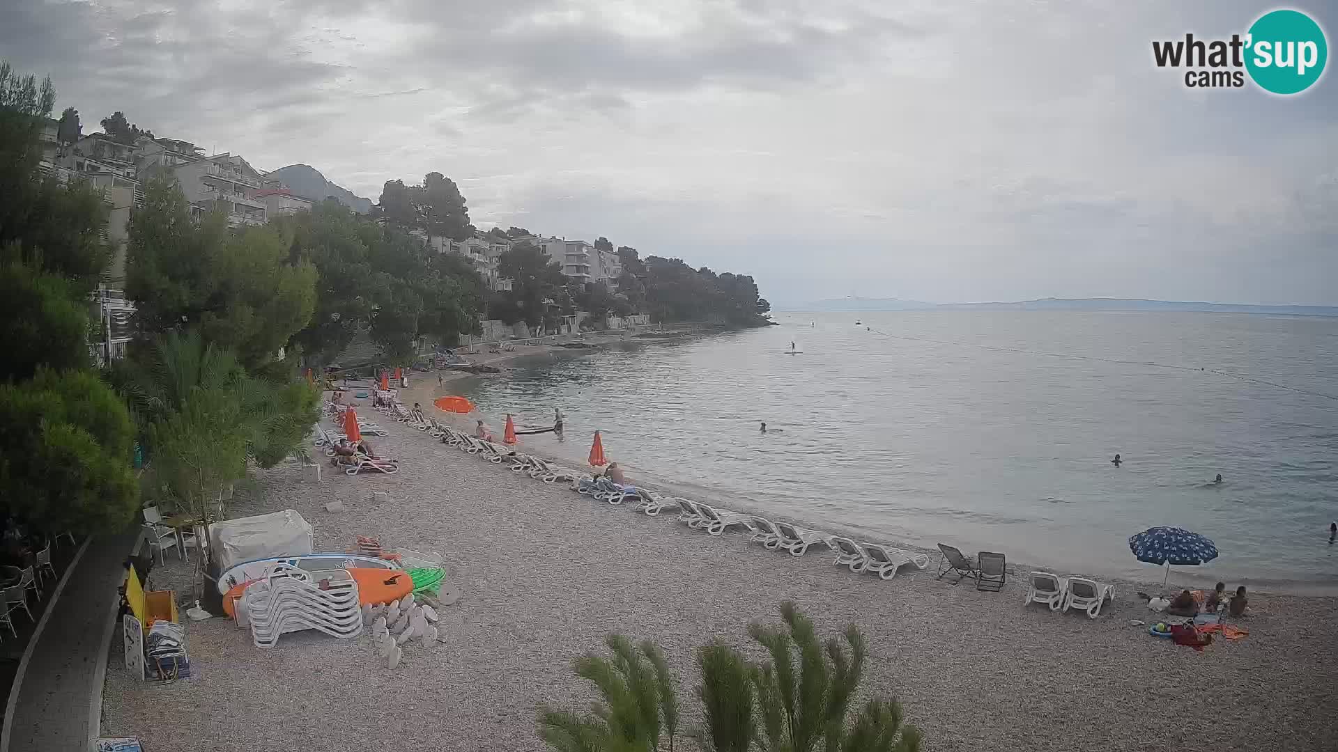 Spletna kamera Plaža Lučica Brela – Pogled v živo na Jadransko obalo