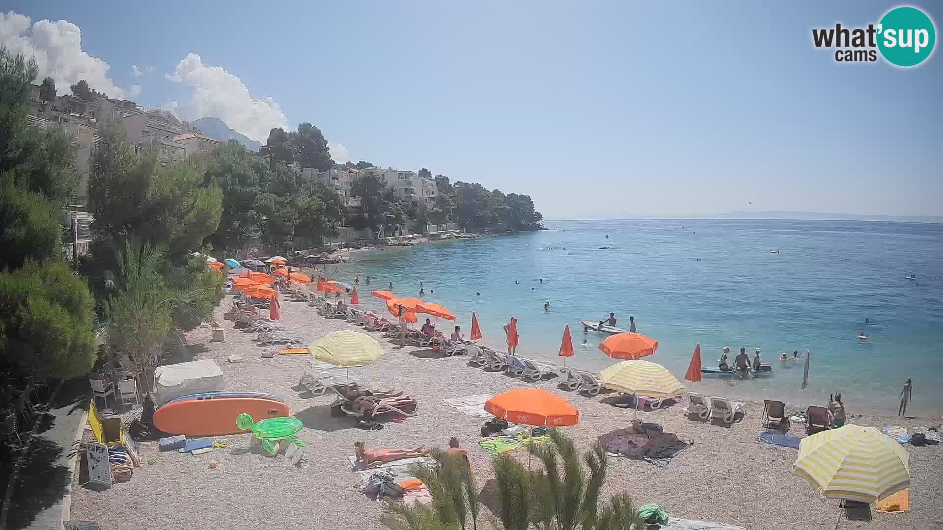 Webcam Plage Lučica Brela – Vue en direct sur la côte adriatique