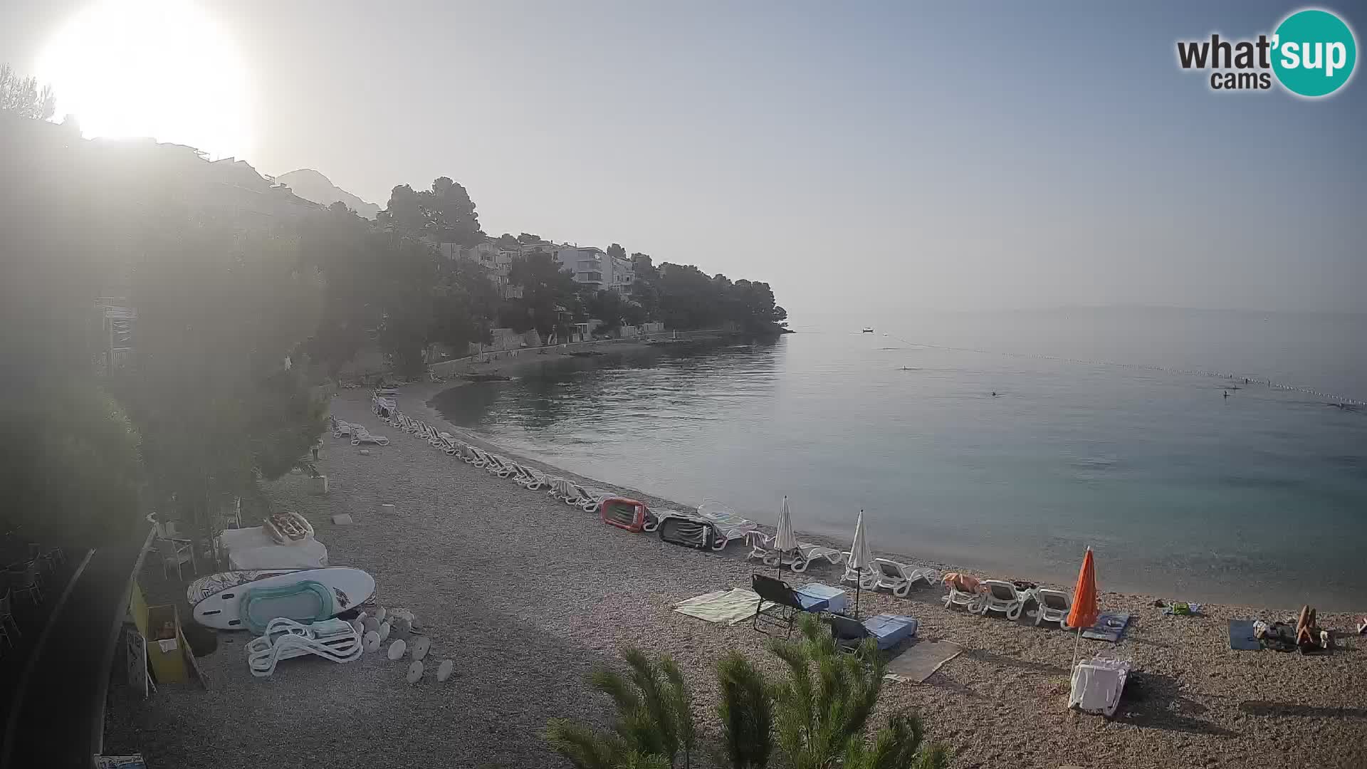 Web kamera Plaža Lučica Brela – Pogled uživo na jadransku obalu