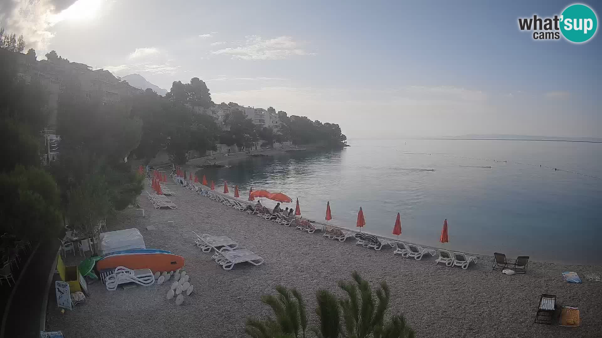 Webcam Plage Lučica Brela – Vue en direct sur la côte adriatique