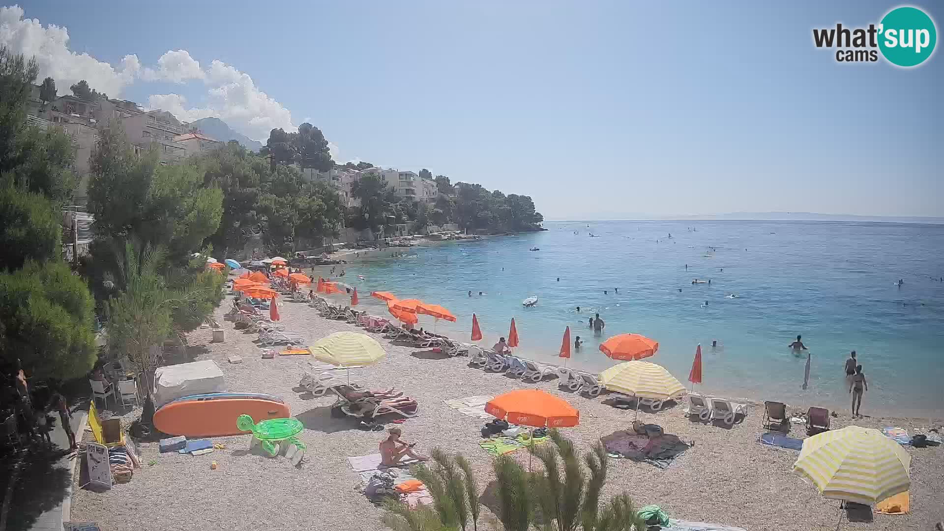 Webcam Spiaggia Lučica Brela – Vista live sulla costa adriatica