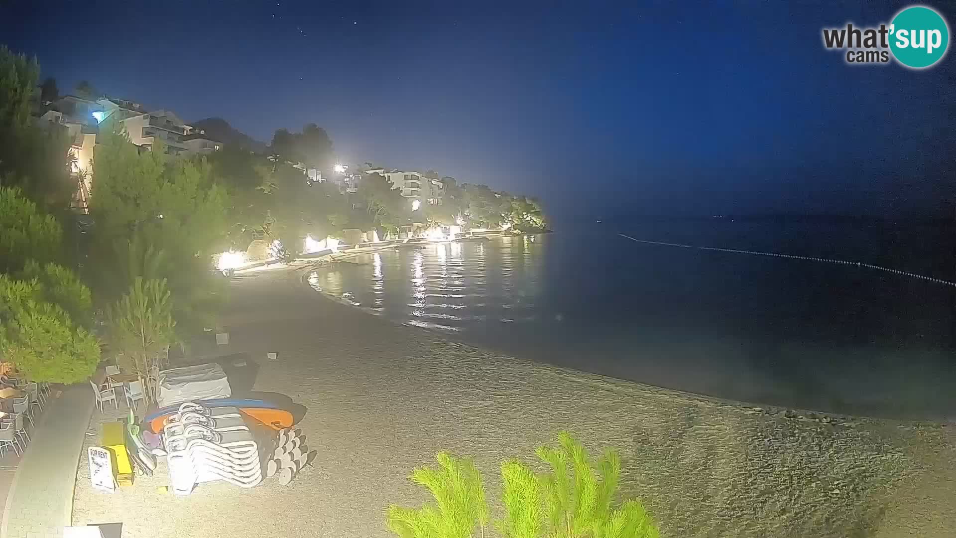 Web kamera Plaža Lučica Brela – Pogled uživo na jadransku obalu
