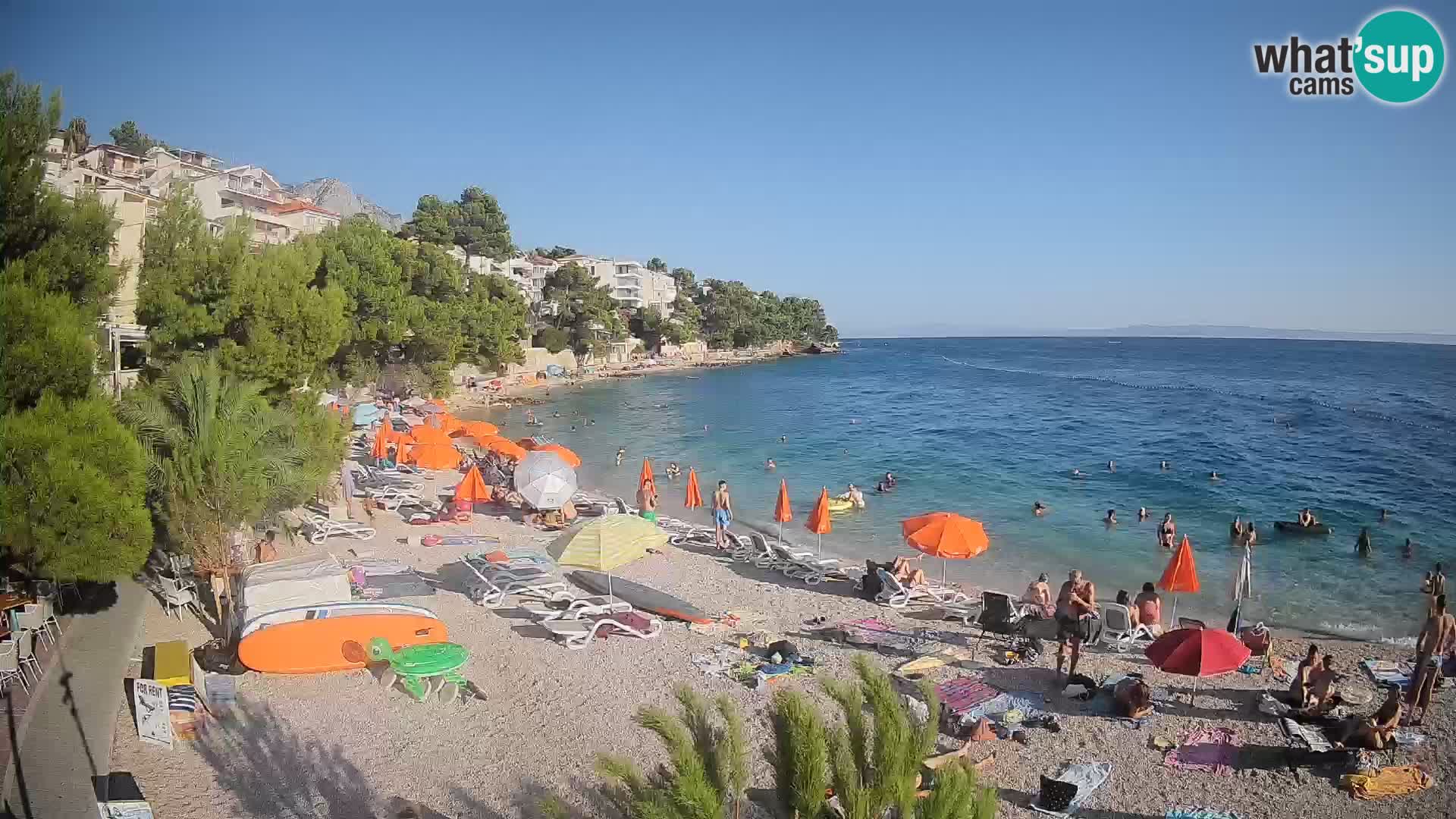 Webcam Spiaggia Lučica Brela – Vista live sulla costa adriatica