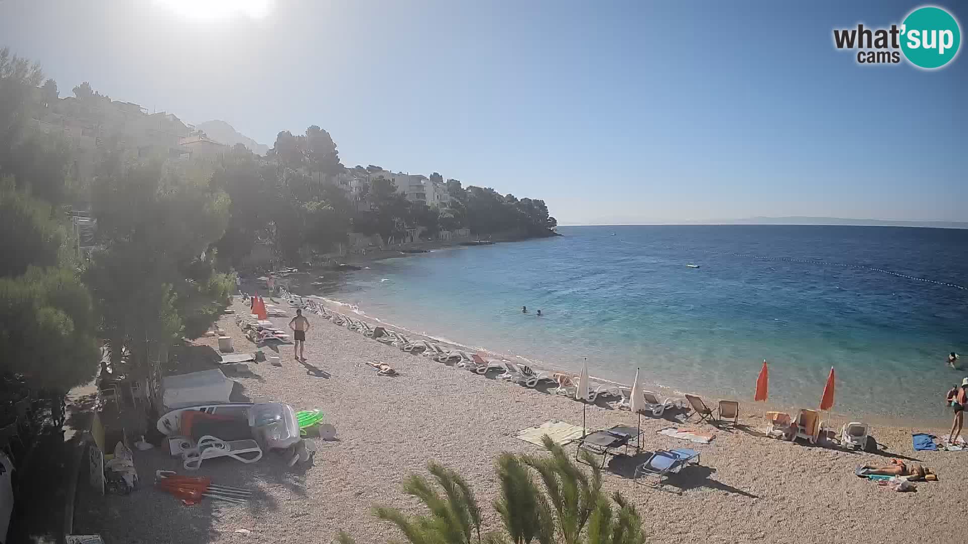 Webcam Lučica Strand Beach Brela – Liveblick von der Adriaküste