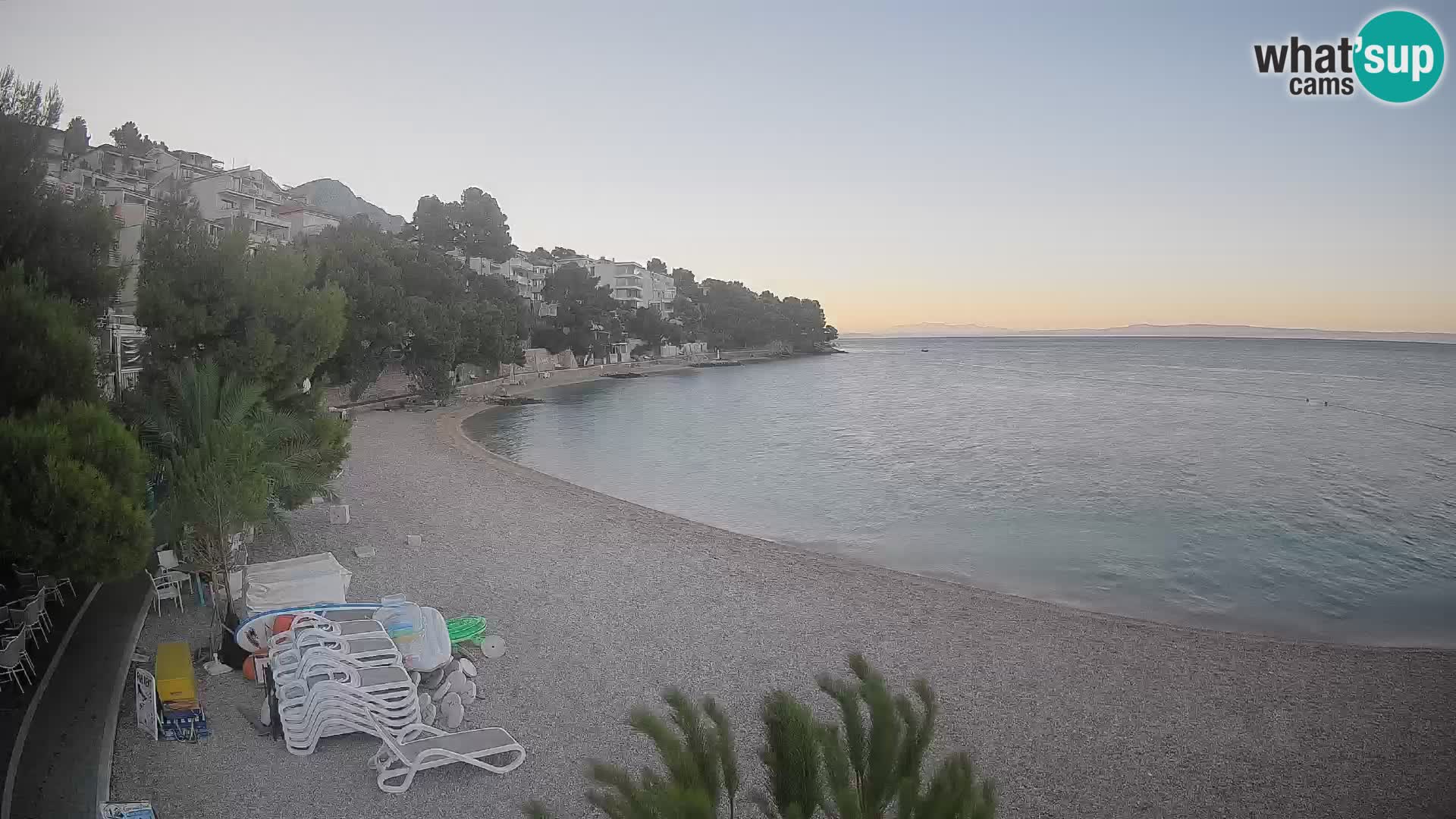 Webcam Lučica Strand Beach Brela – Liveblick von der Adriaküste