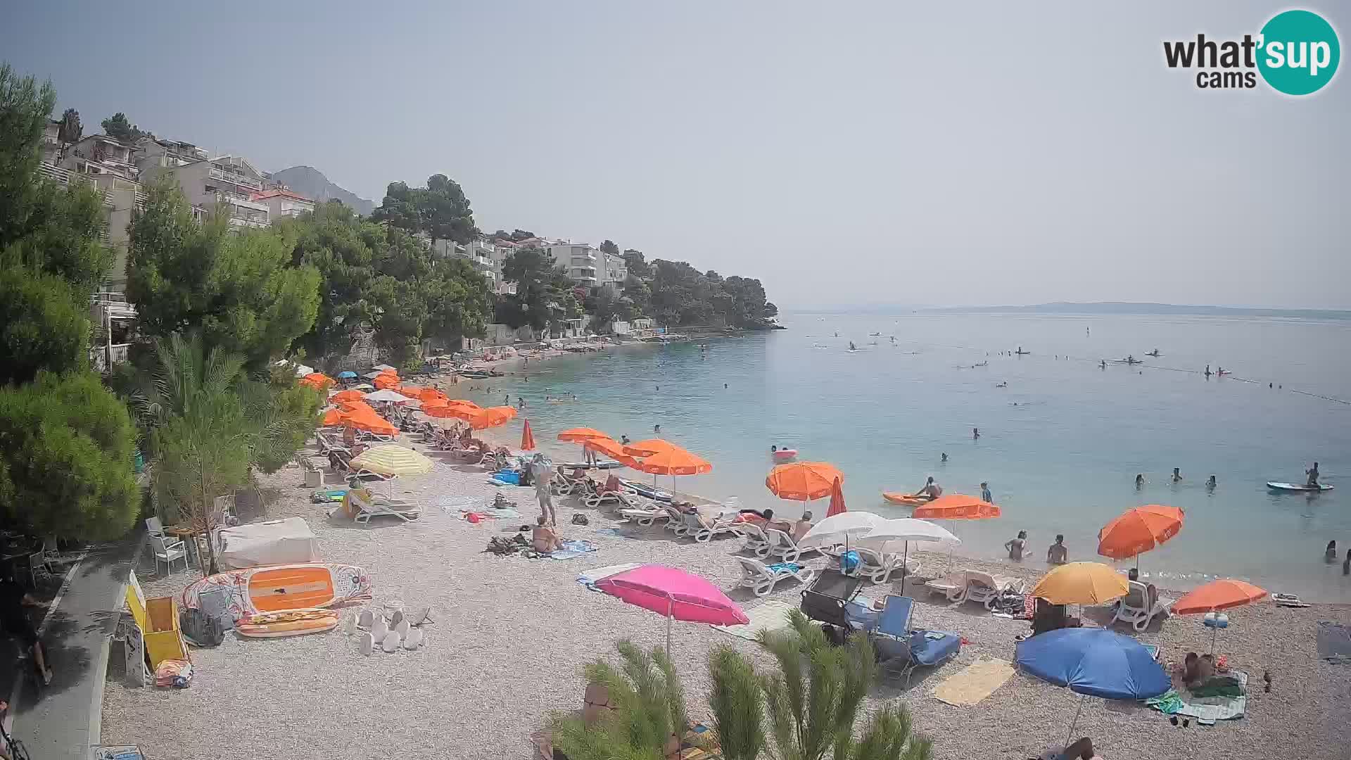 Webcam Lučica Strand Beach Brela – Liveblick von der Adriaküste