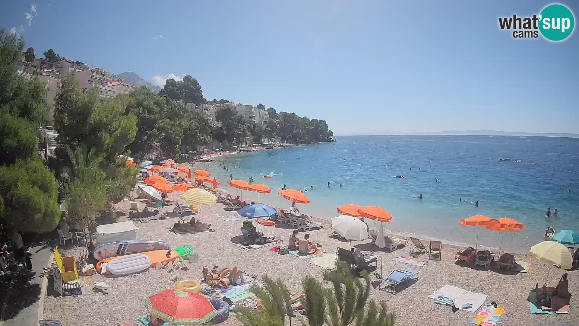 Webcam Spiaggia Lučica Brela – Vista live sulla costa adriatica