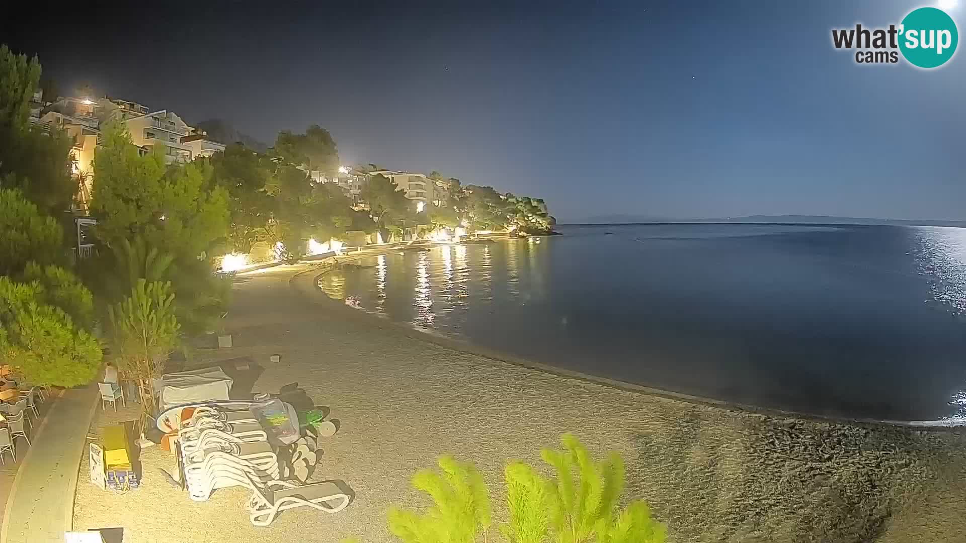Webcam Plage Lučica Brela – Vue en direct sur la côte adriatique