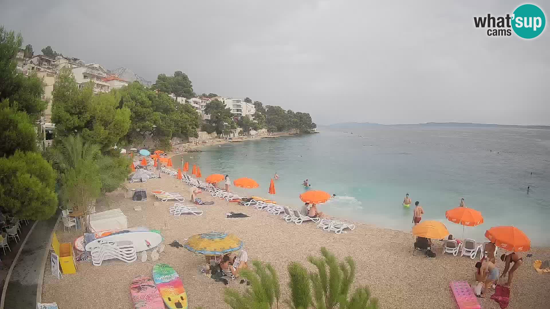 Webcam Spiaggia Lučica Brela – Vista live sulla costa adriatica