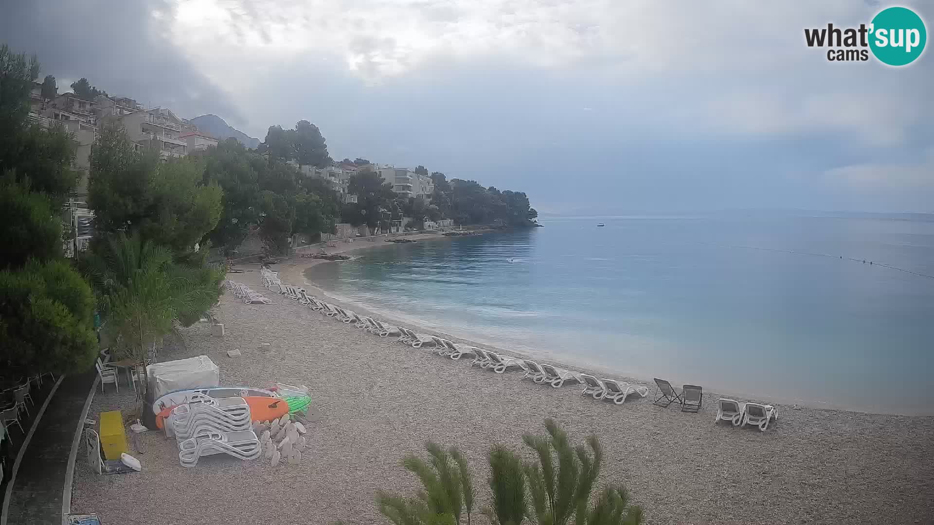 Webcam Lučica Strand Beach Brela – Liveblick von der Adriaküste